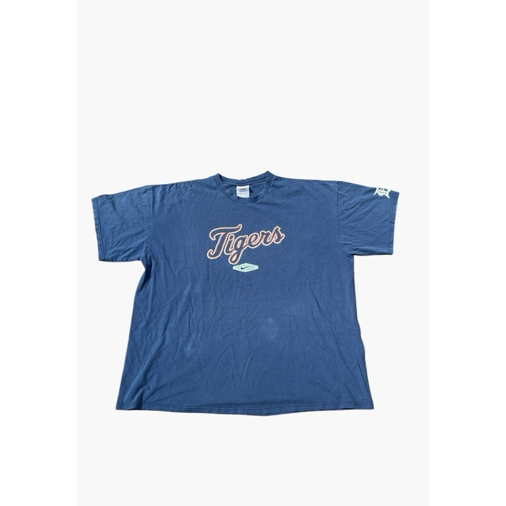 Vintage Nike Team Men's XXL 2X T Shirt MLB Detroit Tigers Merch Navy Blue